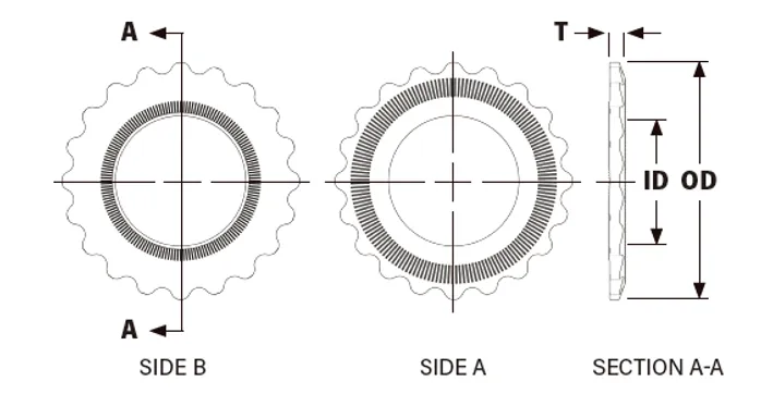 ハイトークJワッシャースペック寸法図