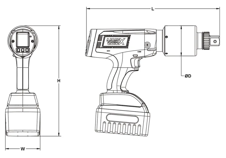 LION GUN Xスペック寸法図